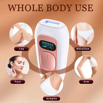 IPL Hair Removal for Women and Men, New Upgraded 999,900 Flashes Permanent Laser Hair Removal Device on Facial Legs Arms Armpits Body, At-Home Use