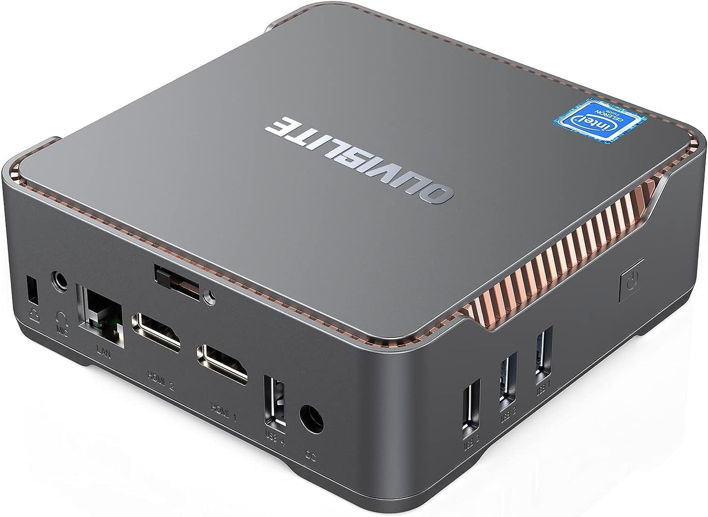 Mini PC Ιntel Celeron N3350 Processor(Up to 2.4GHz), 4GB DDR3 64GB eMMC Mini Computer Windows 10 Pro Desktop Computers Support 2TB Expansion, 4K HDMI Triple Display, Dual WiFi, BT4.2, Gigabit Ethernet