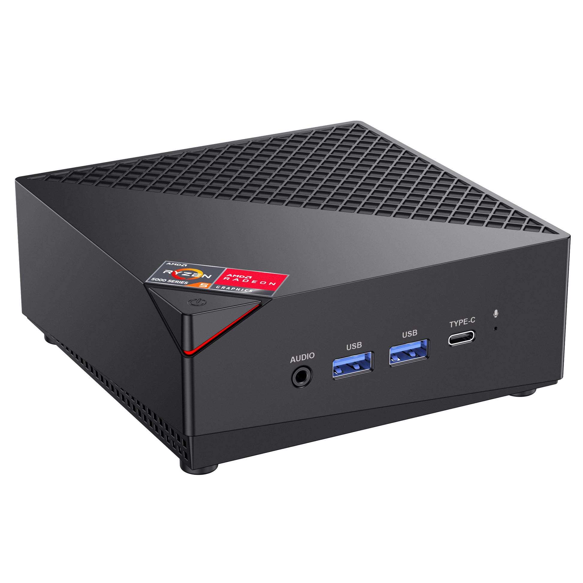 NiPoGi AM06 Pro Mini PC Gamer, AMD Ryzen 5 5500U(6C/12T, jusqu'à 4,0 GHz),  16Go DDR4 512Go M.2 SSD Mini Ordinateur de Bureau, Double LAN, 4K UHD  Triple écran/WiFi 5 /BT 4.2 pour