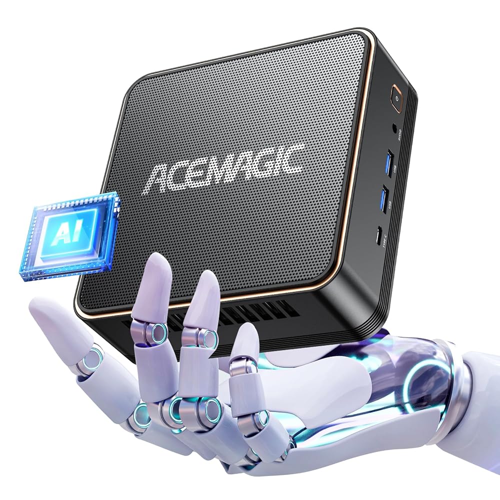 ACEMAGIC Mini Gaming PC Ultra 5 125H (up to 4.5GHz), 32GB Dual DDR5 5600MHz 1TB PCIe 4.0 SSD Mini PC, Desktop Computer WiFi 7 BT5.4, Intel Arc Graphics Mini Computer with AI Boost, Type-C/Dual Fans