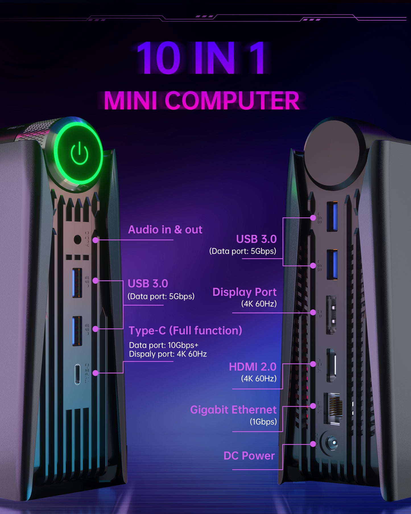 ACEMAGICIAN Mini PC, 32GB DDR4 512GB NVME SSD | Gaming PC, AMD Ryzen 7 5875U, Mini Desktop Computer, Mini Computers