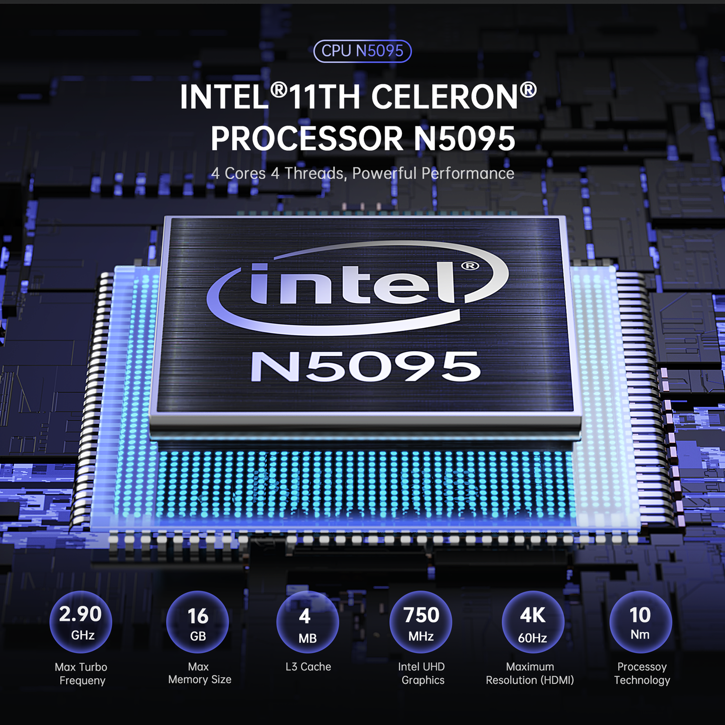 ACEMAGIC Mini PC Intel Celeron N5095(Up to 2.9GHz) 8GB DDR4 256GB SSD Tiny Computer Windows 11 Pro Micro Desktop Supports 4K HDMI Triple Displays, 2.4G/5G WiFi, Bluetooth 4.2, Gigabit Ethernet