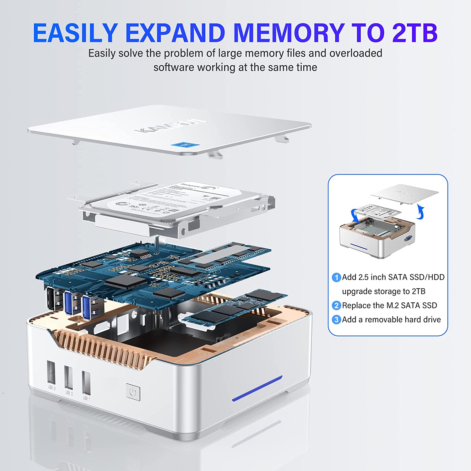 KAMRUI Mini PC,12th Intel Alder Lake- N95 up to 3.4 GHz,16GB RAM+512GB