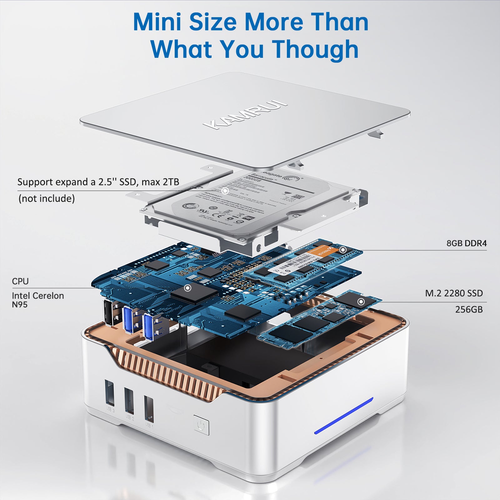 Kamrui Mini PC Windows 10 Pro Intel Quad Core Desktop Computer 8GB outlet RAM 128GB ROM