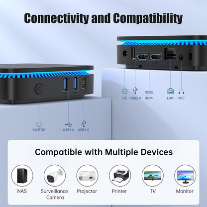 KAMRUI Mini PC, 12th Gen N100(up to 3.4GHz) 16GB RAM 512GB SSD, Dual 4K Display Mini Computer, Micro PC with WiFi/BT4.2 for Business/Home/Office