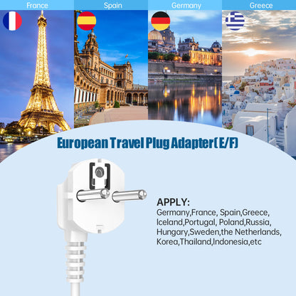 European Travel Plug Adapter with USB C