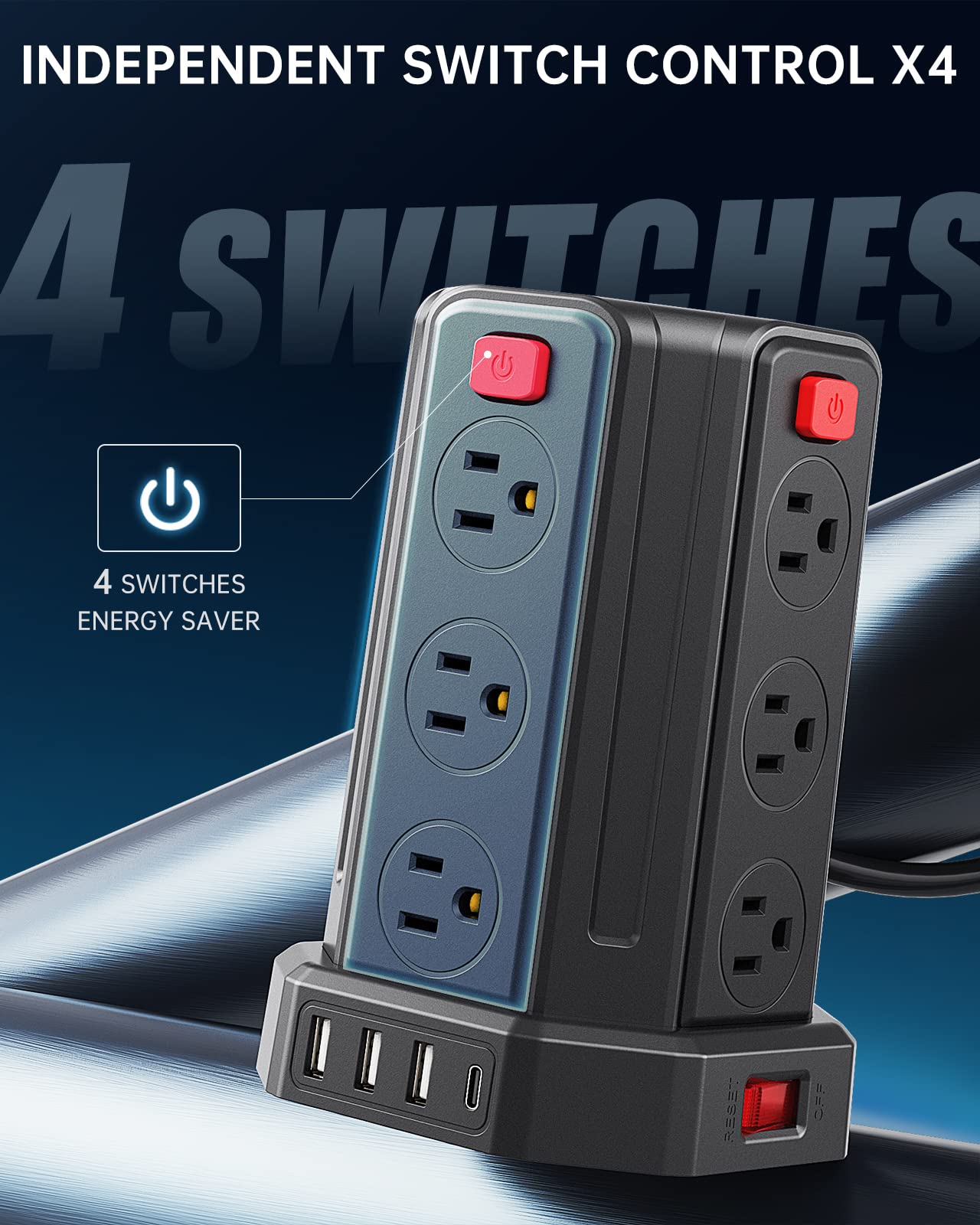 ZYC05 Power Strip Surge Protector Only $20.99 At Amazon prime day!