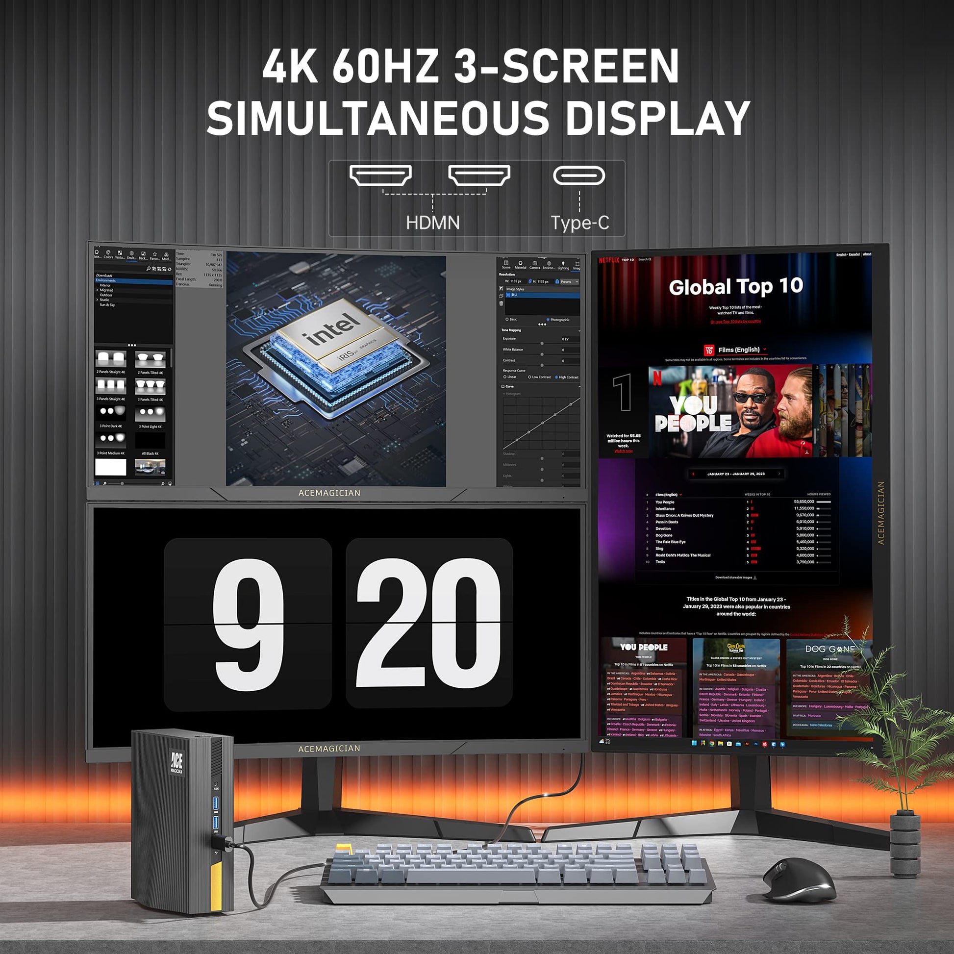 KAMRUI CK10 Mini Desktop PC: Intel i5-12450H,16GB DDR4, 512GB SSD