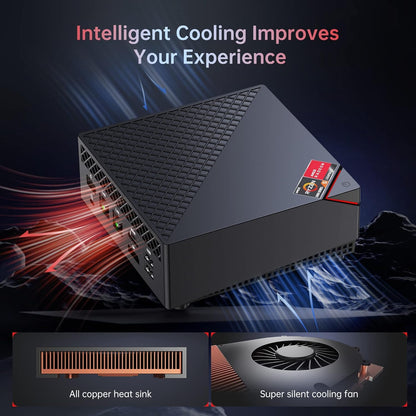 ACEMAGICIAN Mini PC AMD Ryzen 7 5700U, Dual Channel Mini Gaming PC 16GB DDR4 512GB SSD, Mini Computers Micro Desktop PC Support Windows 11/4K Triple Display/WiFi6/BT5.2/Gaming/Office/Home