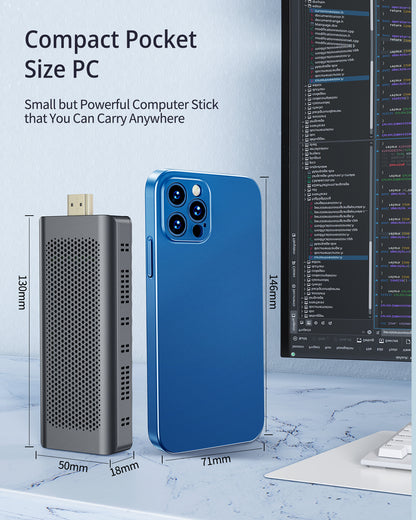 Mini PC Stick Intel Celeron N4000 (Up to 2.6GHz) Windows 10 Pro Mini Computer Stick 4GB DDR4 64GB eMMC Micro Desktop Small Form Factor PC Supports 4K HDMI, 2.4G/5G WiFi, Bluetooth 4.2, Auto Power On