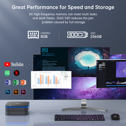 KAMRUI Mini PC Intel 11th Gen N5105(up to 2.9GHz) with Windows 11 Pro, 8GB DDR4 256GB SSD Small Desktop Computer, Support 2.5inch SSD Upgrade, 4K HD, Dual Display, 2.4/5G WiFi, Gigabit Ethernet, BT4.2