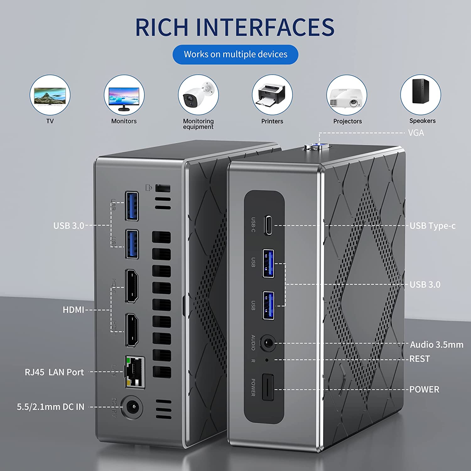 Mini PC, Intel I5-8259U (Up to 3.8 GHz), Mini Desktop Computer Windows –  KAMRUI