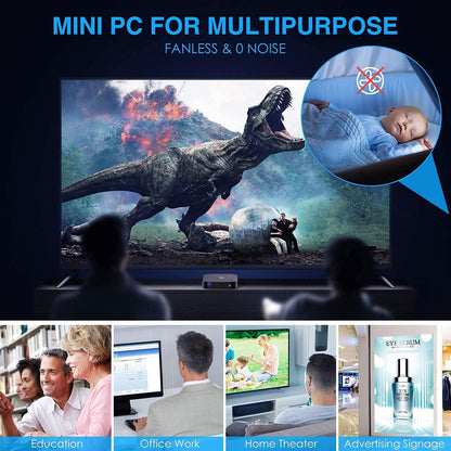 Mini PC Windows 10 Pro Intel Atom Z8350 2GB DDR3 32GB eMMC,Mini Computer with Mini Desktop PC Support 4K HD, 2.4G/5G WiFi, Bluetooth 4.2, Home Office